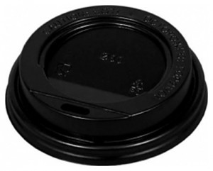 Крышка для стакана Атлас-Пак 80 мм черная без носика