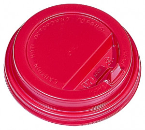 Крышка для стакана Атлас-Пак 90 мм красная с носиком